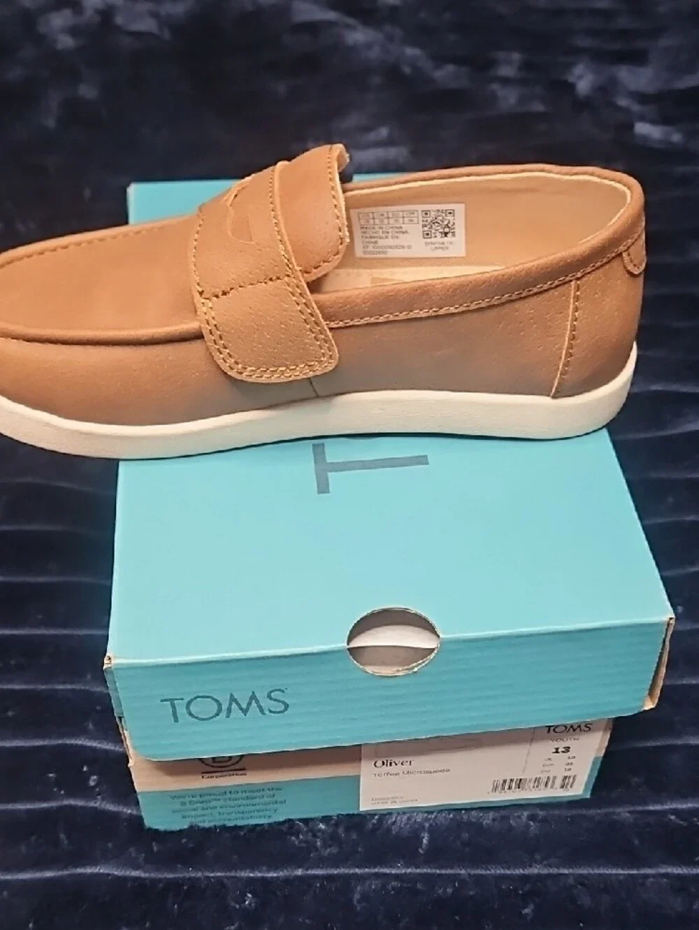 Toms Kids Youth Oliver Toffee Microsuede Dress Shoes - Toffee Size 13